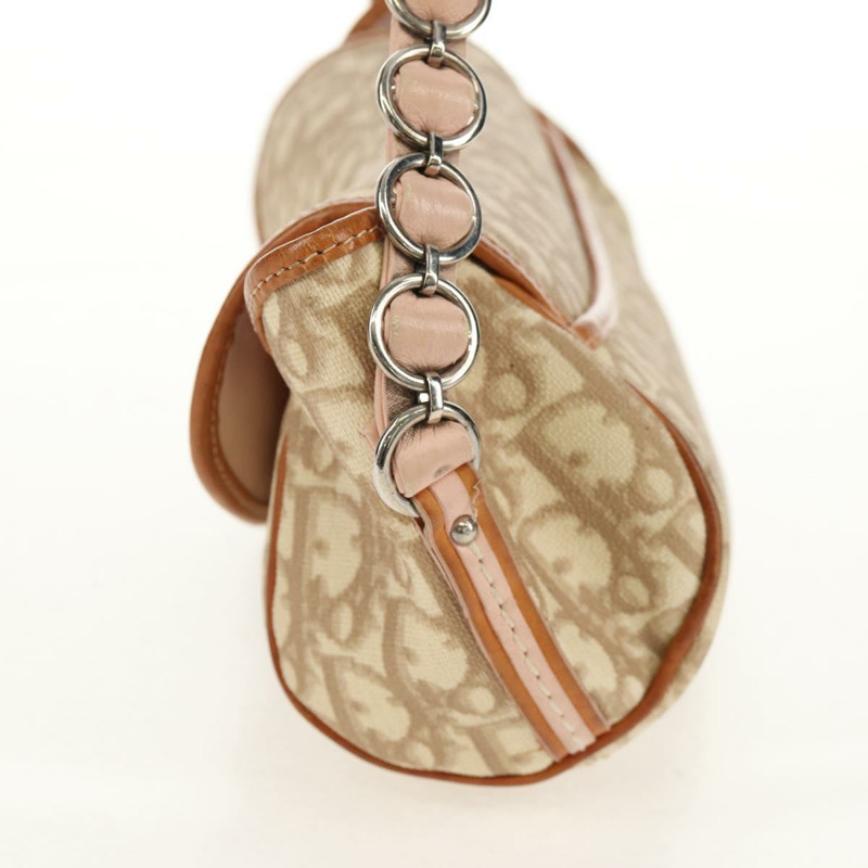 【日本直送】Christian Dior Romantic Trotter帆布鏈條包 PVC米色銀色 正品 157318V-2