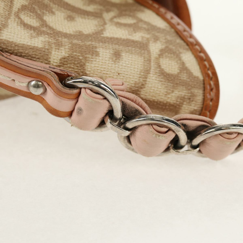 【日本直送】Christian Dior Romantic Trotter帆布鏈條包 PVC米色銀色 正品 157318V-18
