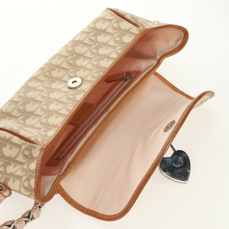 【日本直送】Christian Dior Romantic Trotter帆布鏈條包 PVC米色銀色 正品 157318V-20
