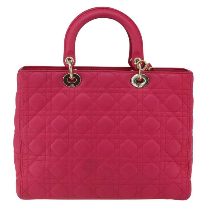 【日本直送】Christian Dior Lady Dior Canage 手提包，真皮材質，兩用，粉金色，正品，貨號 157272SAM-1