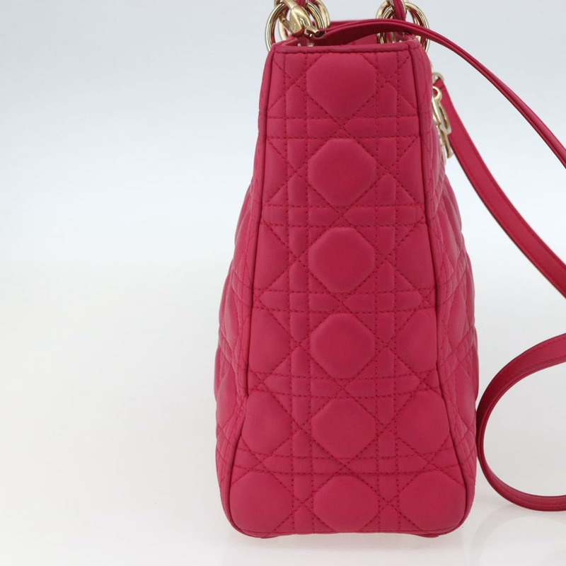 【日本直送】Christian Dior Lady Dior Canage 手提包，真皮材質，兩用，粉金色，正品，貨號 157272SAM-2