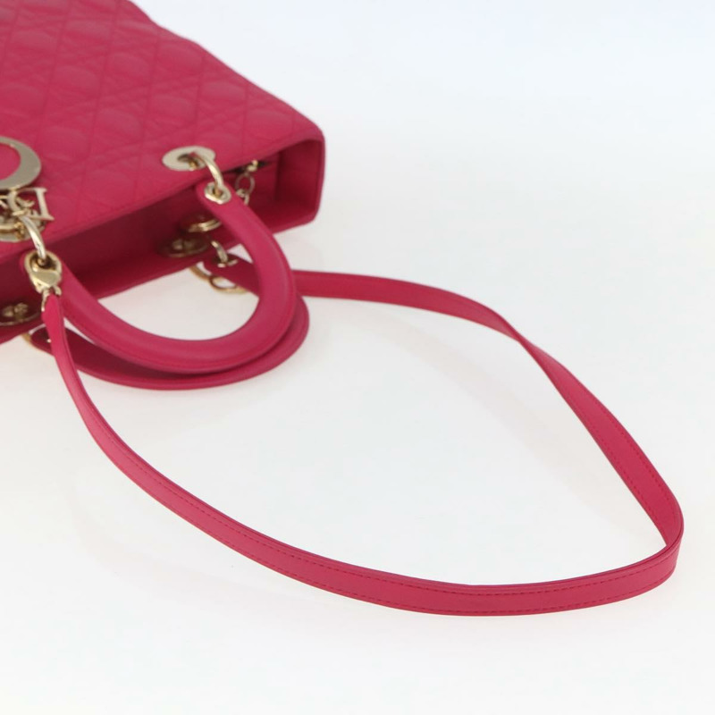 【日本直送】Christian Dior Lady Dior Canage 手提包，真皮材質，兩用，粉金色，正品，貨號 157272SAM-8