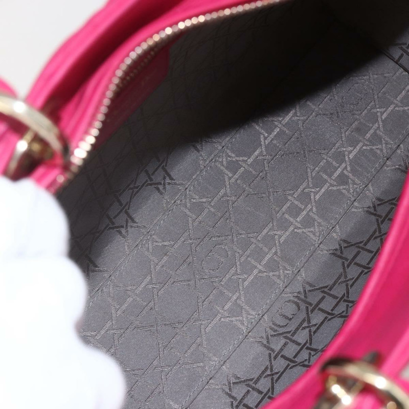 【日本直送】Christian Dior Lady Dior Canage 手提包，真皮材質，兩用，粉金色，正品，貨號 157272SAM-9