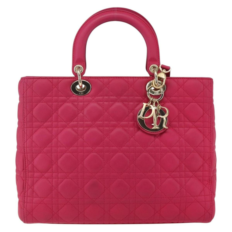【日本直送】Christian Dior Lady Dior Canage 手提包，真皮材質，兩用，粉金色，正品，貨號 157272SAM-12