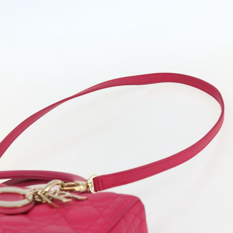 【日本直送】Christian Dior Lady Dior Canage 手提包，真皮材質，兩用，粉金色，正品，貨號 157272SAM-13
