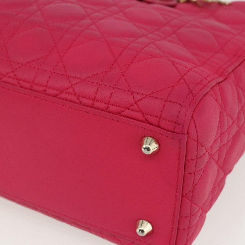 【日本直送】Christian Dior Lady Dior Canage 手提包，真皮材質，兩用，粉金色，正品，貨號 157272SAM-14