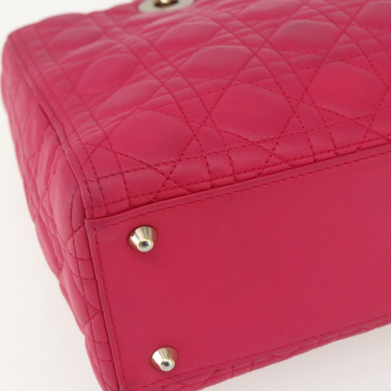 【日本直送】Christian Dior Lady Dior Canage 手提包，真皮材質，兩用，粉金色，正品，貨號 157272SAM-15