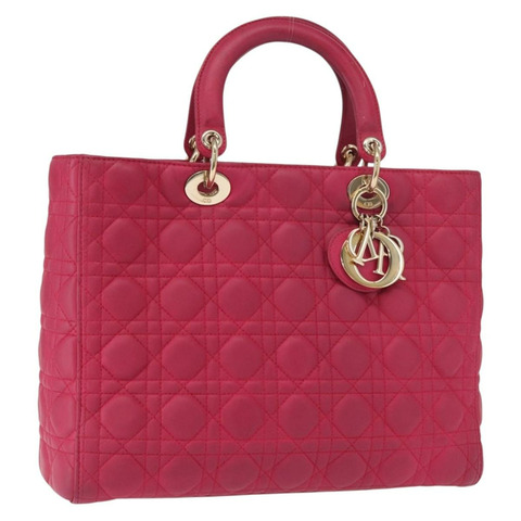 Christian Dior Lady Dior Canage 手提包 真皮 2way 粉金配色 正品 157410V
