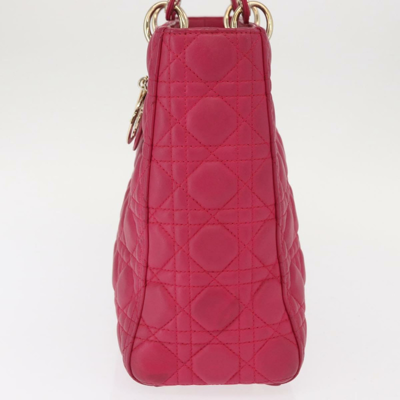 【日本直送】Christian Dior Lady Dior Canage 手提包 真皮 2way 粉金配色 正品 157410V-2