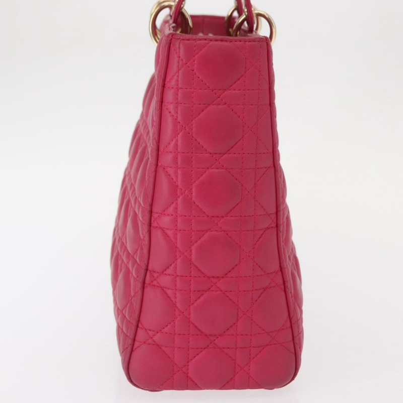 【日本直送】Christian Dior Lady Dior Canage 手提包 真皮 2way 粉金配色 正品 157410V-3