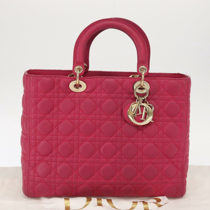 【日本直送】Christian Dior Lady Dior Canage 手提包 真皮 2way 粉金配色 正品 157410V-11