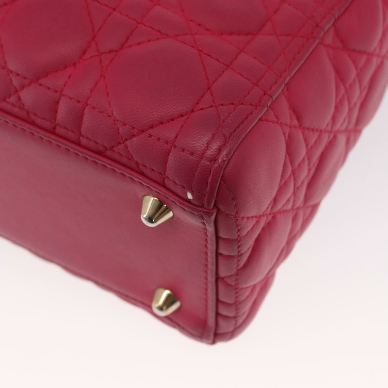 【日本直送】Christian Dior Lady Dior Canage 手提包 真皮 2way 粉金配色 正品 157410V-15