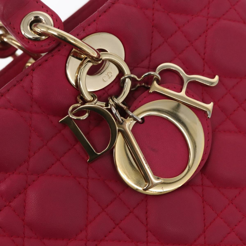 【日本直送】Christian Dior Lady Dior Canage 手提包 真皮 2way 粉金配色 正品 157410V-16