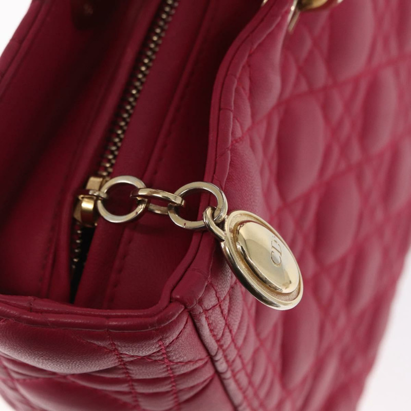 【日本直送】Christian Dior Lady Dior Canage 手提包 真皮 2way 粉金配色 正品 157410V-17