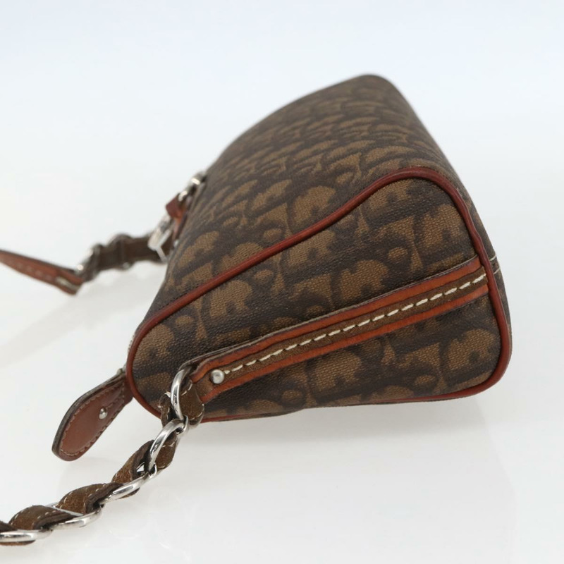 【日本直送】Christian Dior Trotter Romantic 肩背包 PVC 棕色銀色 正品 157408V-2