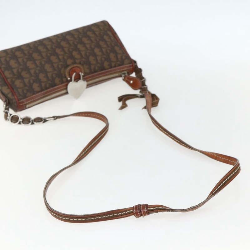 【日本直送】Christian Dior Trotter Romantic 肩背包 PVC 棕色銀色 正品 157408V-6