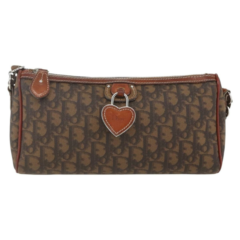 【日本直送】Christian Dior Trotter Romantic 肩背包 PVC 棕色銀色 正品 157408V-12