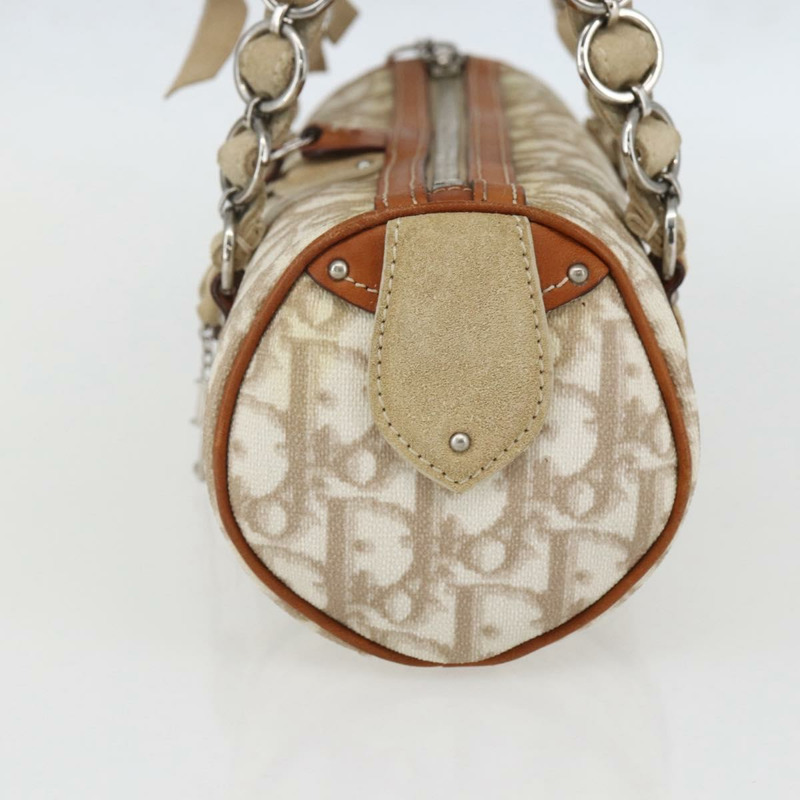 【日本直送】Christian Dior Trotter帆布浪漫手提包 PVC 米色銀色 正品 158880V-3