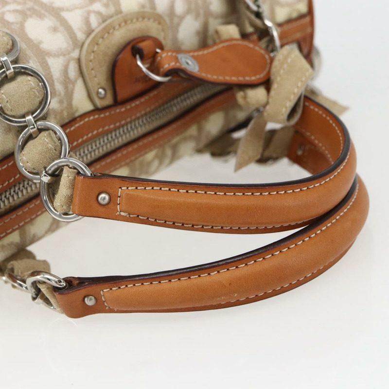 【日本直送】Christian Dior Trotter帆布浪漫手提包 PVC 米色銀色 正品 158880V-6