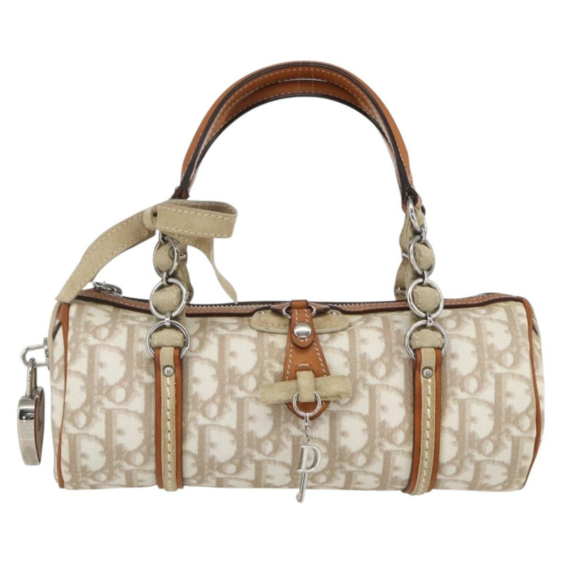 【日本直送】Christian Dior Trotter帆布浪漫手提包 PVC 米色銀色 正品 158880V-12