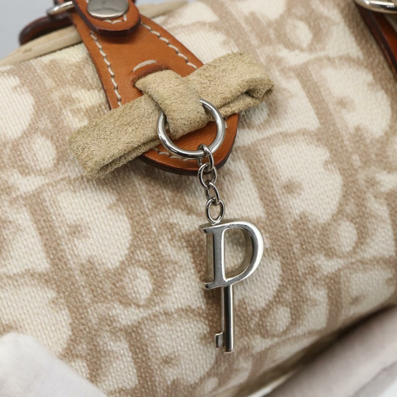 【日本直送】Christian Dior Trotter帆布浪漫手提包 PVC 米色銀色 正品 158880V-18