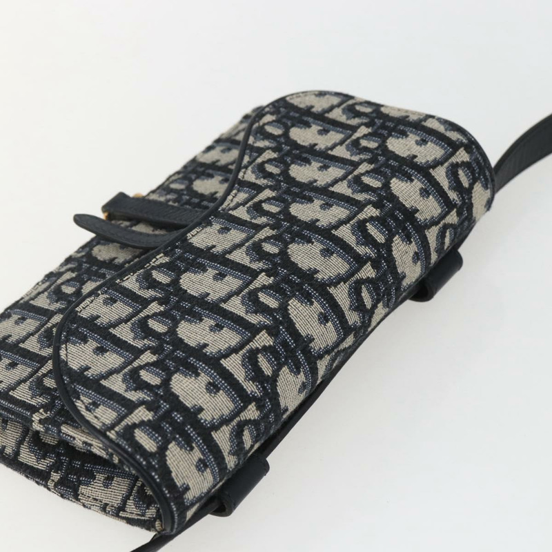 【日本直送】Christian Dior Trotter帆布馬鞍腰包，海軍藍/金色，正品，貨號158879SAM-5