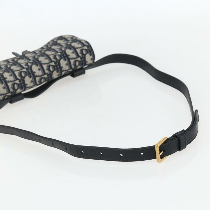 【日本直送】Christian Dior Trotter帆布馬鞍腰包，海軍藍/金色，正品，貨號158879SAM-6