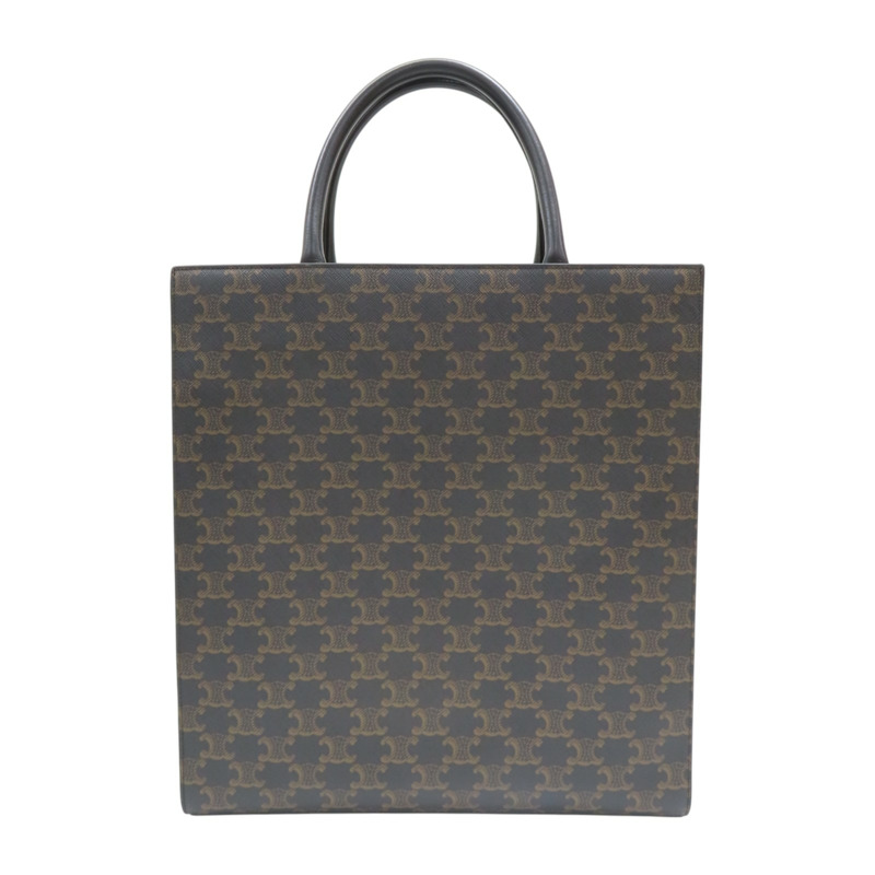 棕色 Triomphe帆布 Cabas 老花琴譜包 Medium Vertical Cabas 兩用包【CELINE 賽琳】 194432-1