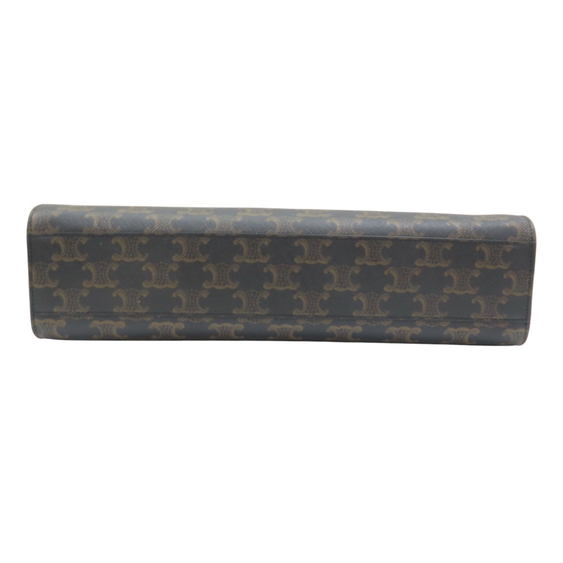 棕色 Triomphe帆布 Cabas 老花琴譜包 Medium Vertical Cabas 兩用包【CELINE 賽琳】 194432-3