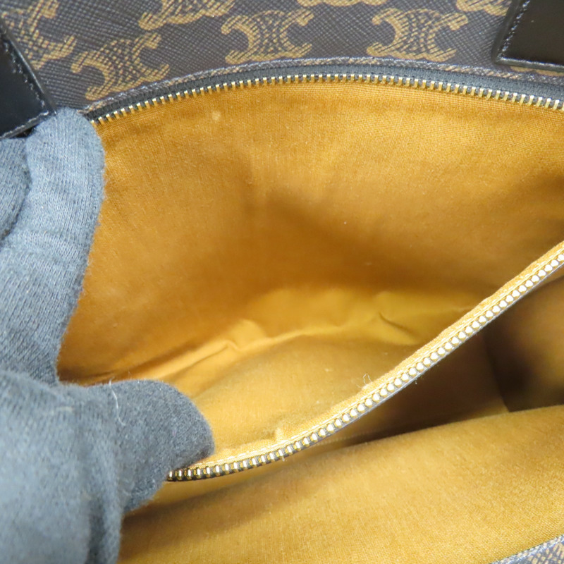 棕色 Triomphe帆布 Cabas 老花琴譜包 Medium Vertical Cabas 兩用包【CELINE 賽琳】 194432-4