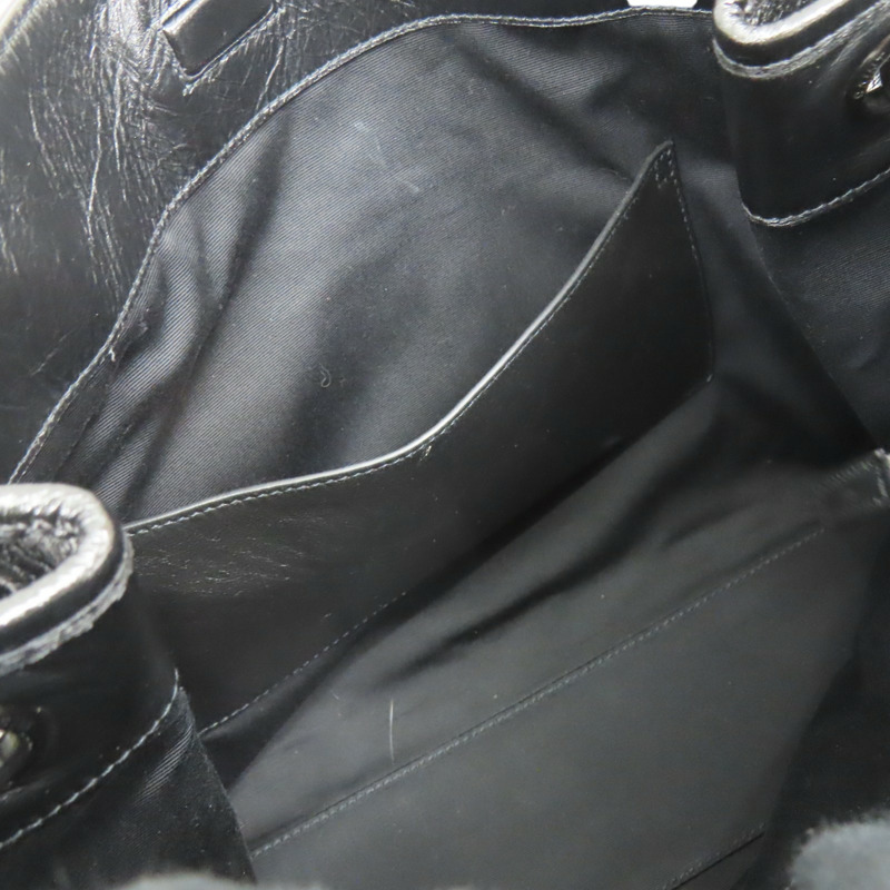 黑色 牛皮 NIKI復古皮革購物袋 肩背包【SAINT LAURENT YSL 聖羅蘭】 589951-5