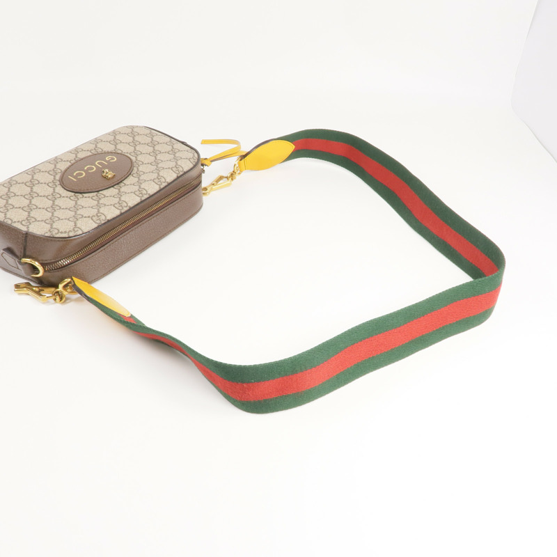 GUCCI 塗層帆布Neo Vintage GG Supreme金扣肩背袋-10