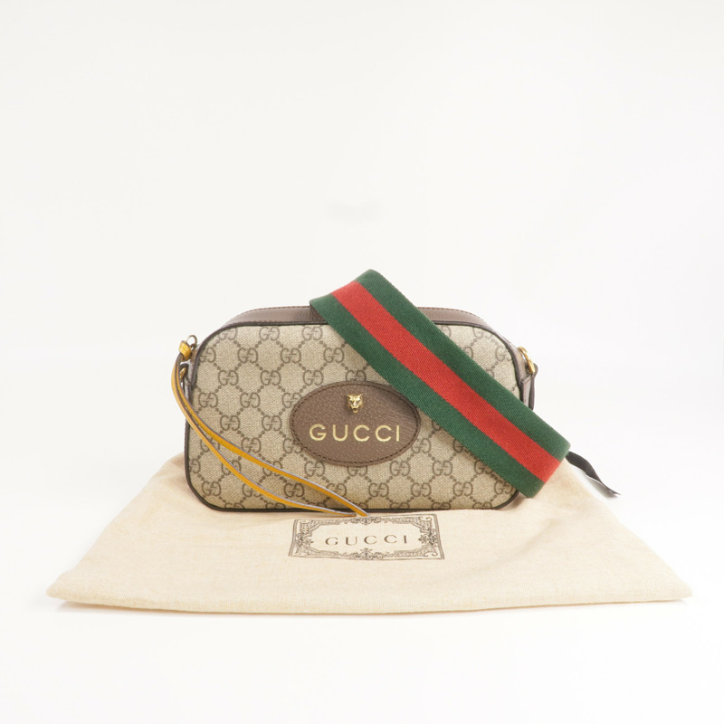 GUCCI 塗層帆布Neo Vintage GG Supreme金扣肩背袋-11