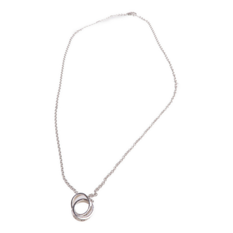 CARTIER 18K白金Love Pendant項鍊-3