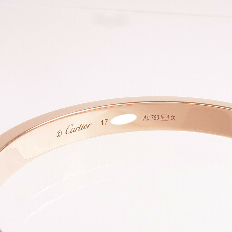 CARTIER 18K玫瑰金Love Bracelet Classic Model鑽石手鐲Cartier#17-4