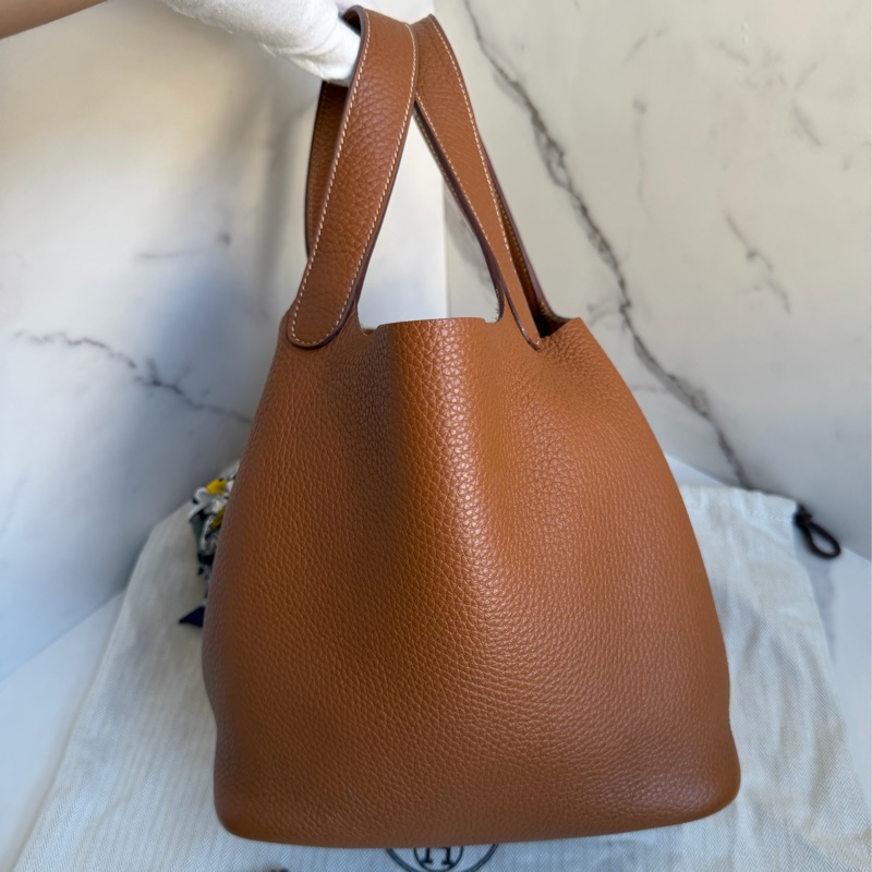 🎄 HERMES菜籃子 P22 金棕金扣 金剛色-2