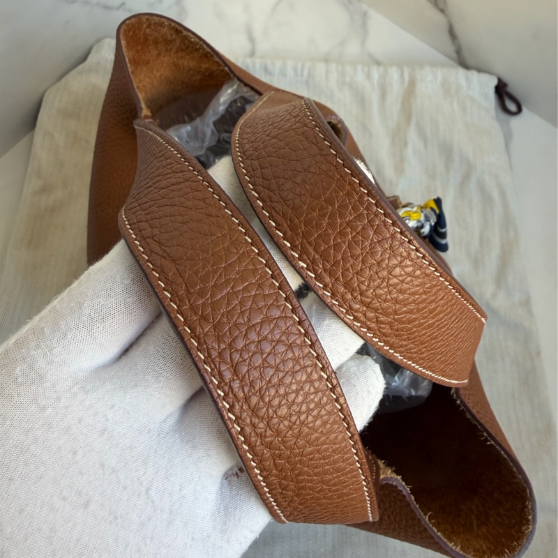 🎄 HERMES菜籃子 P22 金棕金扣 金剛色-4