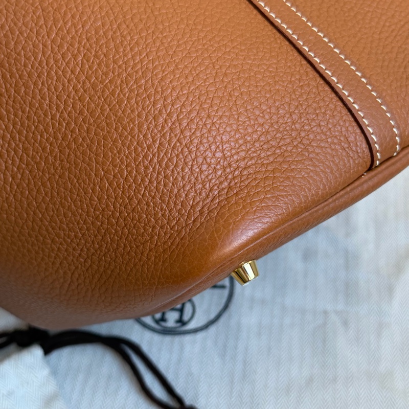 🎄 HERMES菜籃子 P22 金棕金扣 金剛色-11