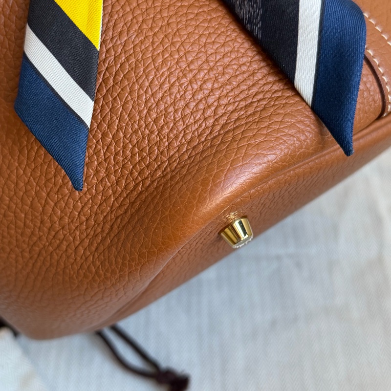 🎄 HERMES菜籃子 P22 金棕金扣 金剛色-13