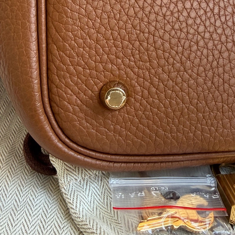 🎄 HERMES菜籃子 P22 金棕金扣 金剛色-16