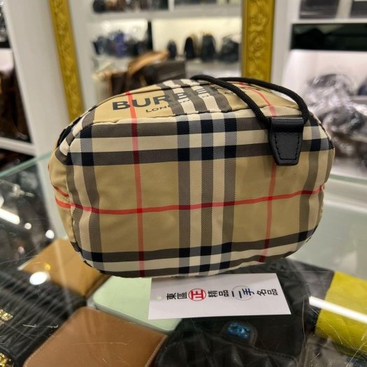 東區正精品㊣BURBERRY 80267371 經典格紋束口收納袋包 RZ6104-5