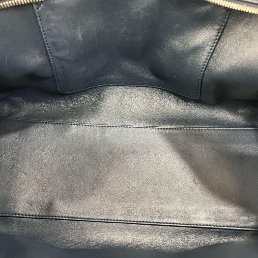 東區正精品㊣LOEWE Amazona 28 深藍色牛皮銀扣手提包 RZ6079-3