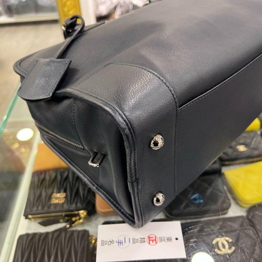 東區正精品㊣LOEWE Amazona 28 深藍色牛皮銀扣手提包 RZ6079-5