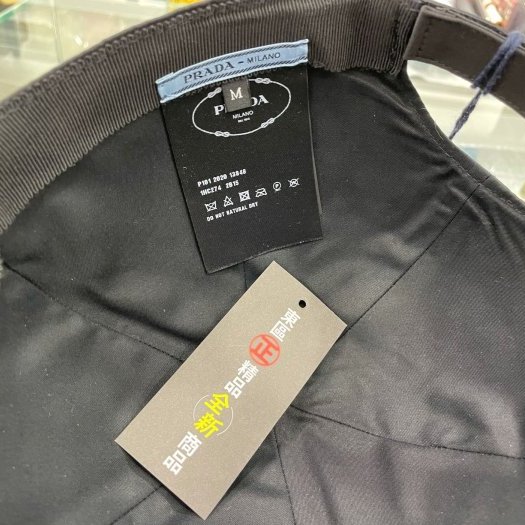 東區正精品㊣PRADA 1HC274 全新黑色尼龍側面銀三角牌棒球帽 M號 RZ6109-3