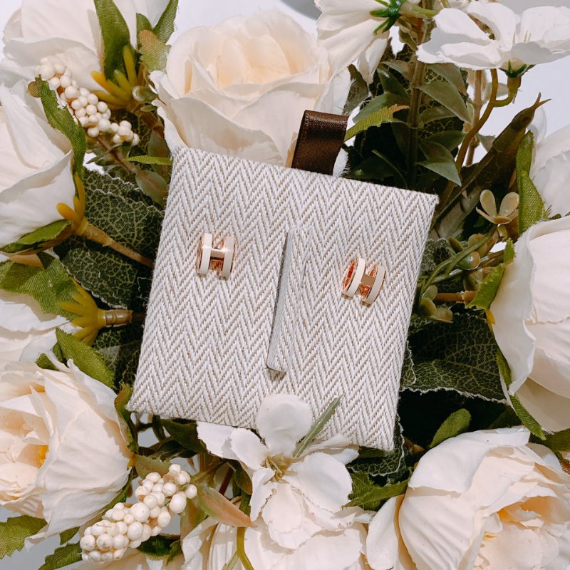 TW4599 Hermes愛馬仕 迷你H雙拼色耳環 Mini Pop H Earrings-0