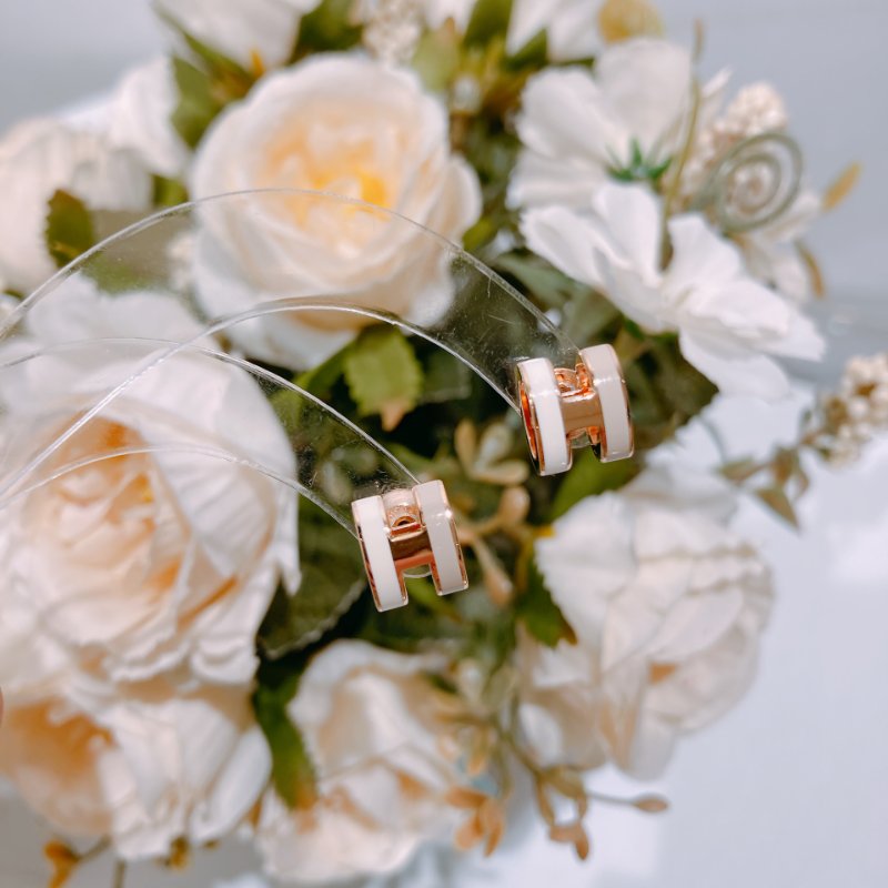 TW4599 Hermes愛馬仕 迷你H雙拼色耳環 Mini Pop H Earrings-1