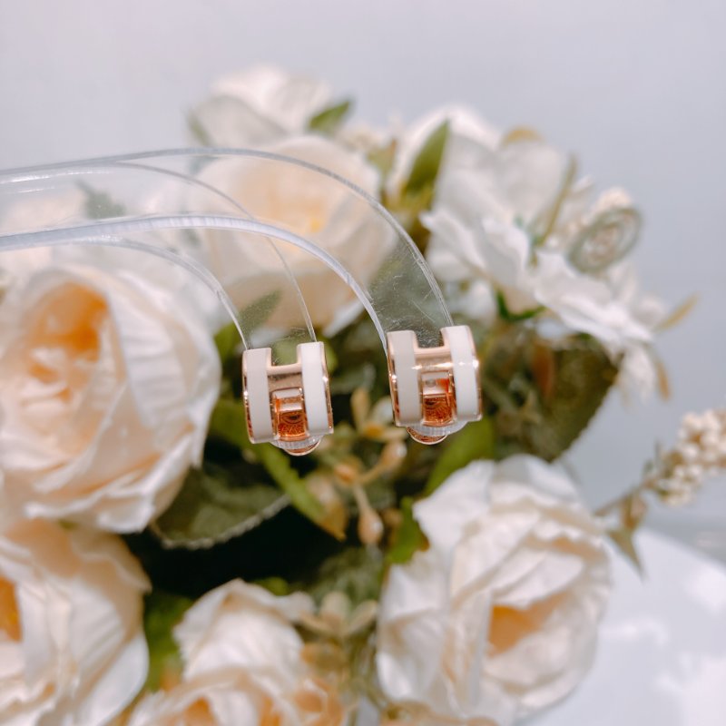 TW4599 Hermes愛馬仕 迷你H雙拼色耳環 Mini Pop H Earrings-3