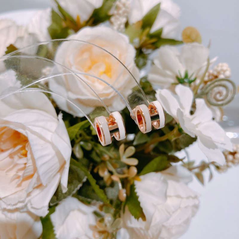 TW4599 Hermes愛馬仕 迷你H雙拼色耳環 Mini Pop H Earrings-5