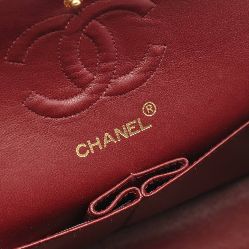 香奈兒 (CHANEL) Matelasse W 翻蓋鏈條單肩背包，羊皮材質，黑色，二手，金色五金-3