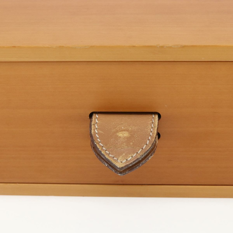 【日本直送】愛馬仕大型木質辦公桌盒 米色 正品 158716M-7